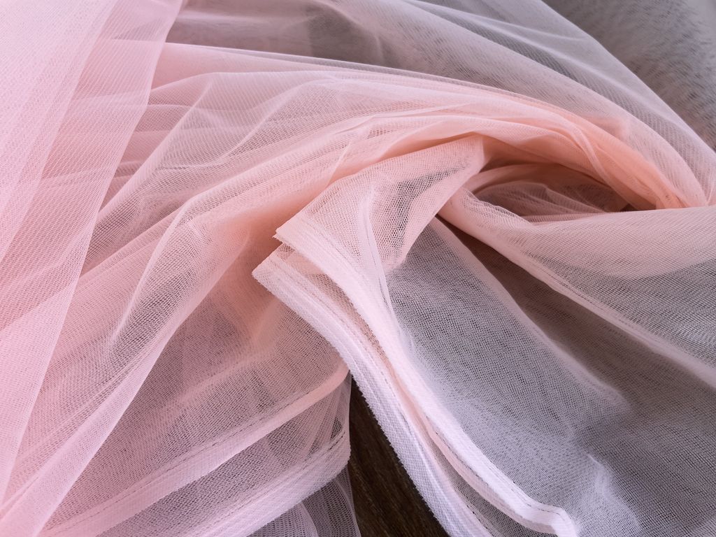 Peach Plain Net Fabric