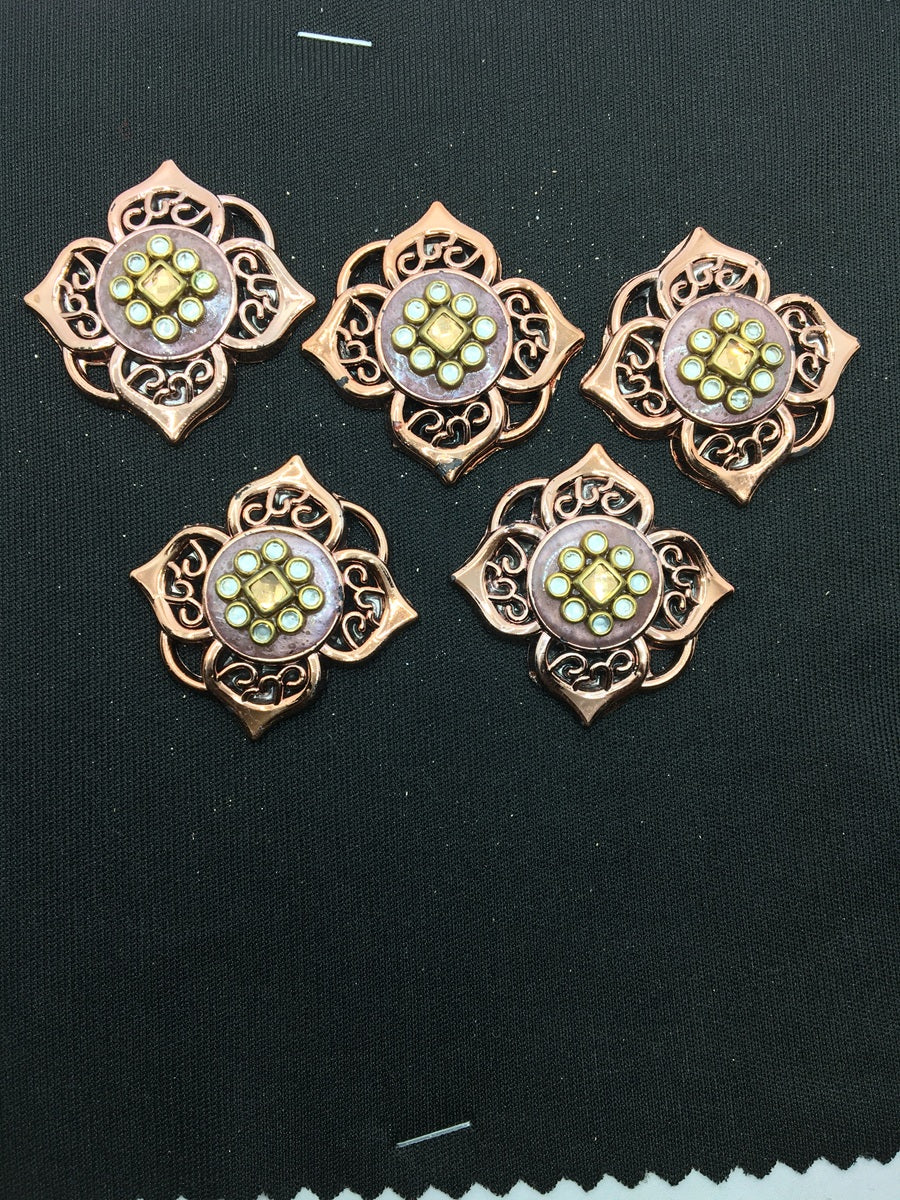 Copper Flower Handcrafted Show Buttons