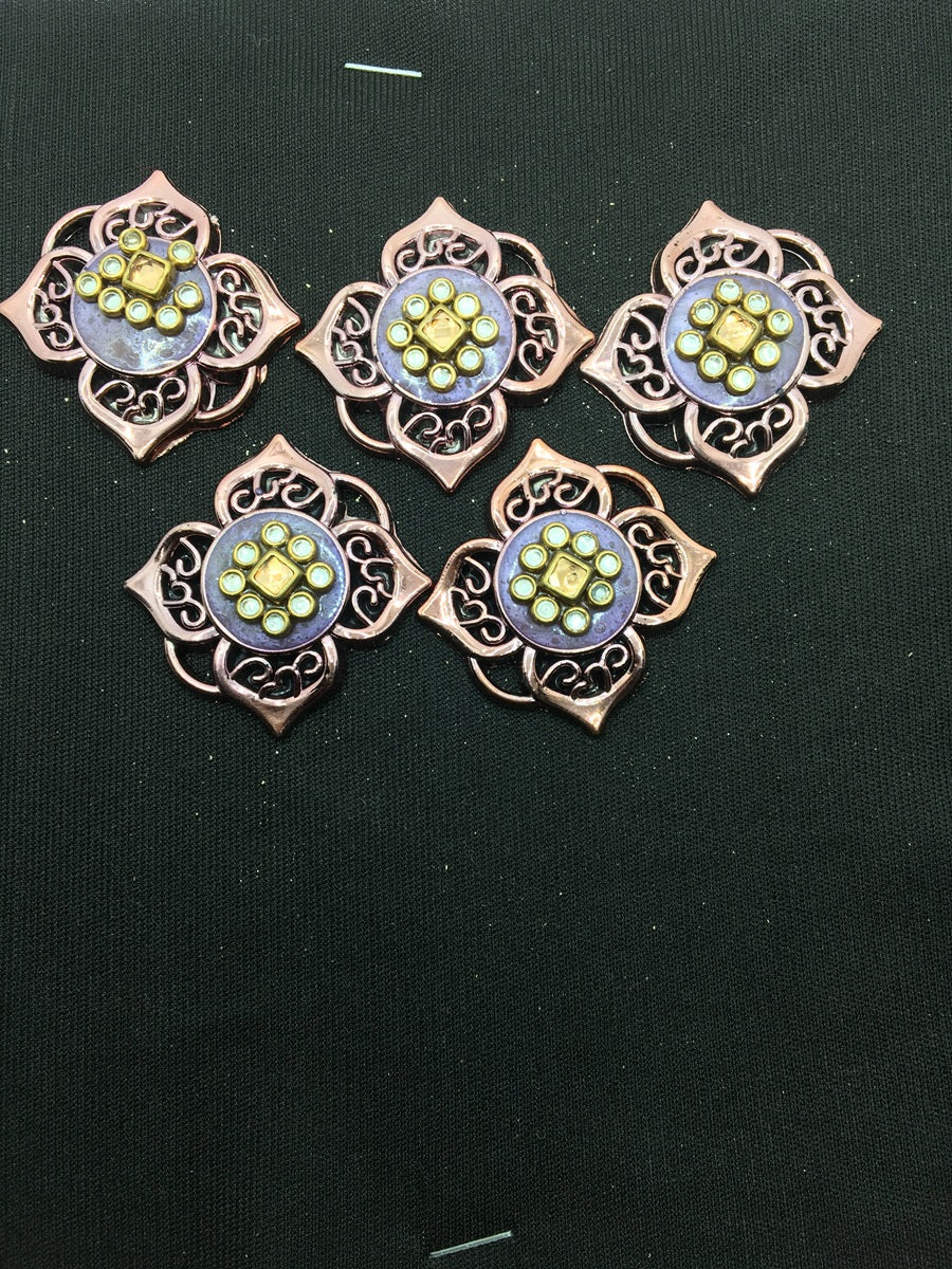 Copper Blue Designer Handcrafted Show Buttons