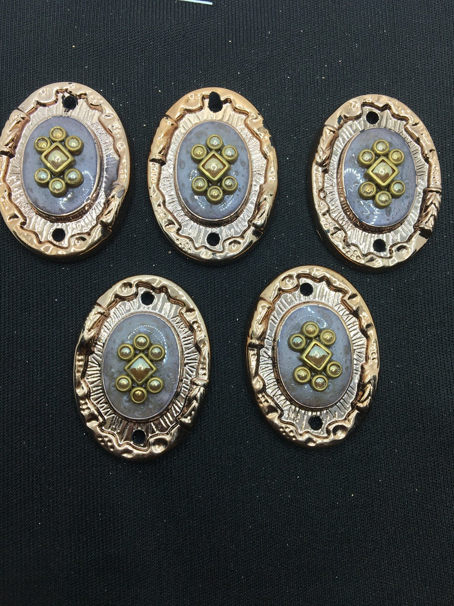 Copper Oval Handcrafted Show Buttons