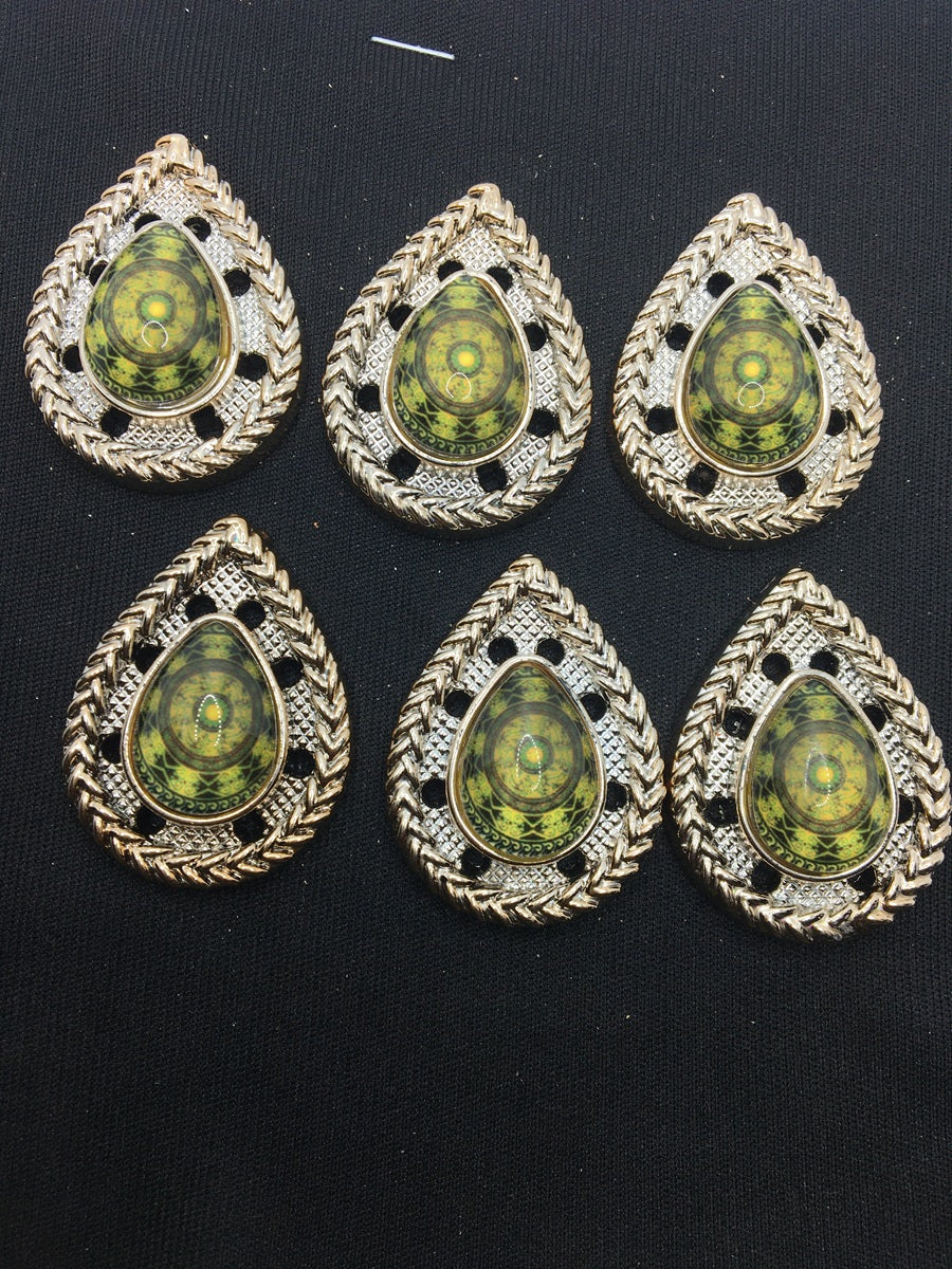 Light Green Drop Handcrafted Show Buttons