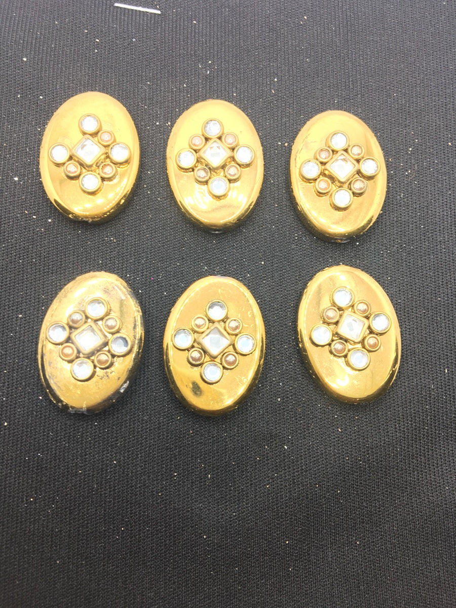 Golden Oval Designer Handcrafted Show Buttons