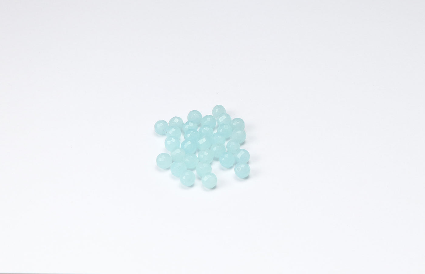 Light Blue Opaque Rondelle Faceted Glass Beads - 10 Mm