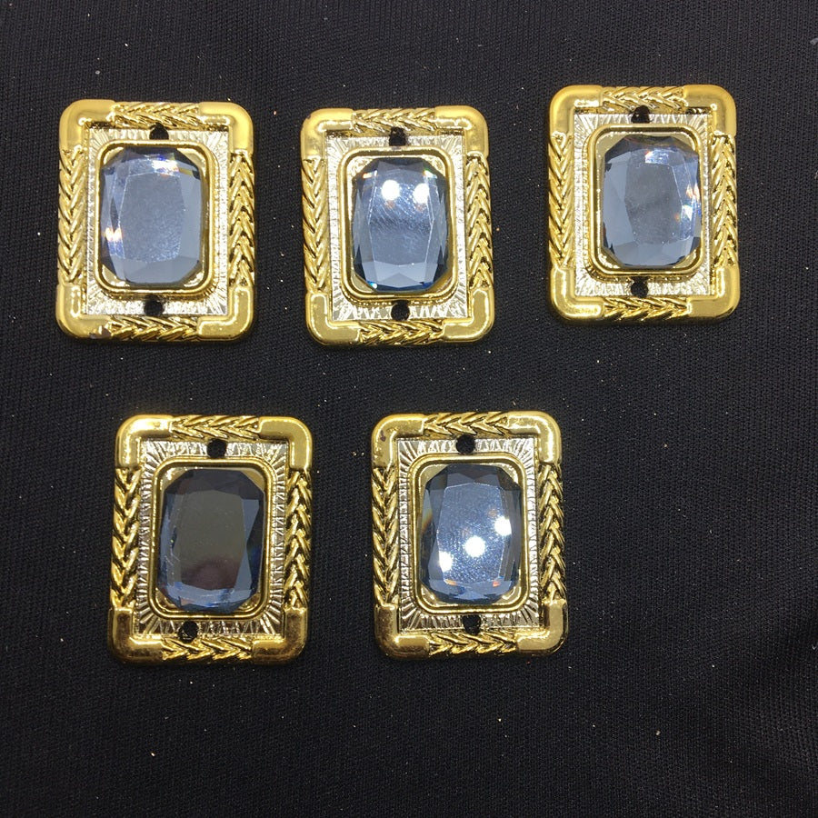 Golden Rectangular Handcrafted Show Buttons