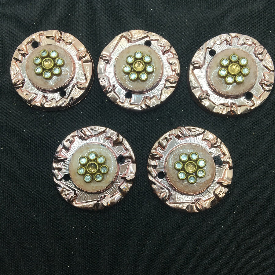Light Pink Circular Handcrafted Show Buttons