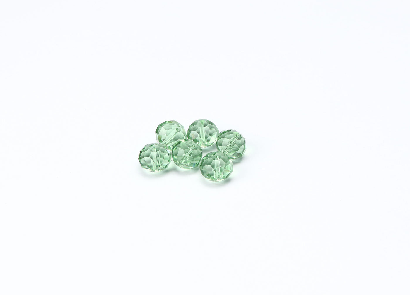 Green Rondelle / Tyre Faceted Crystal Beads