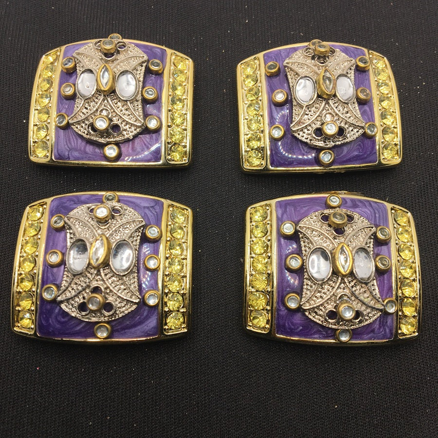 Purple Rectangular Handcrafted Show Buttons