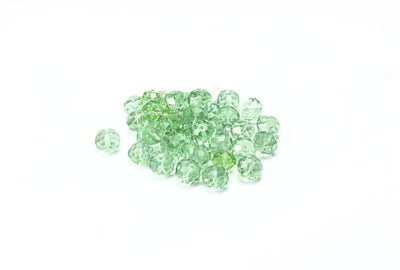 Green Rondelle / Tyre Faceted Crystal Beads