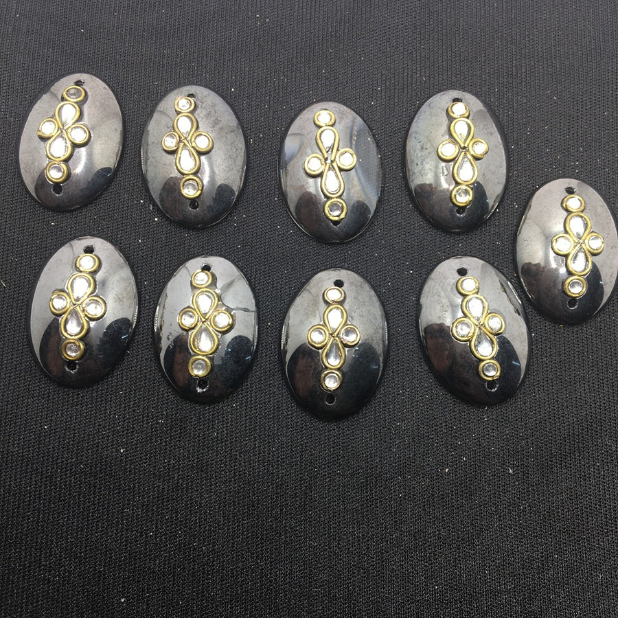 Black Oval Handcrafted Show Buttons