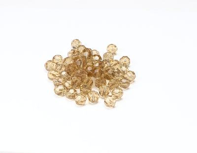 Light Brown Rondelle / Tyre Faceted Crystal Beads