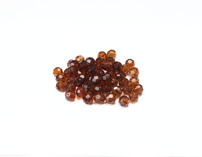 Dark Brown Rondelle / Tyre Faceted Crystal Beads