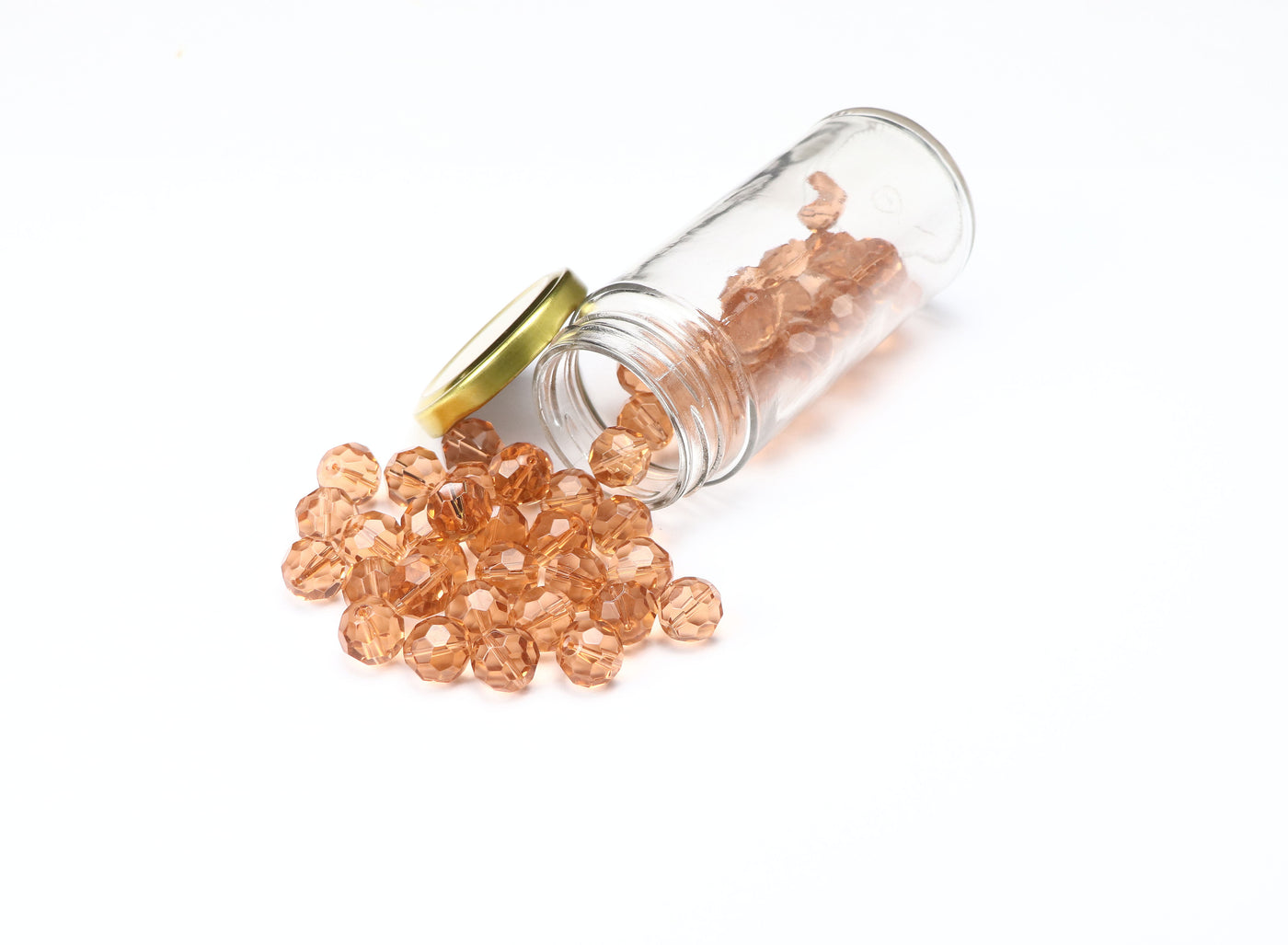 Orange Rondelle / Tyre Faceted Crystal Beads