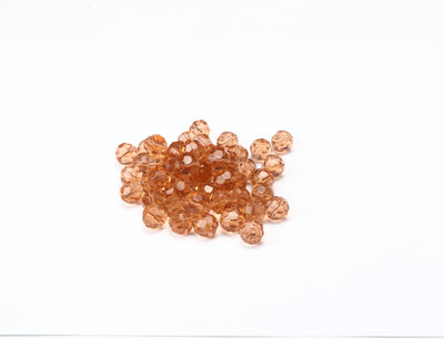 Orange Rondelle / Tyre Faceted Crystal Beads