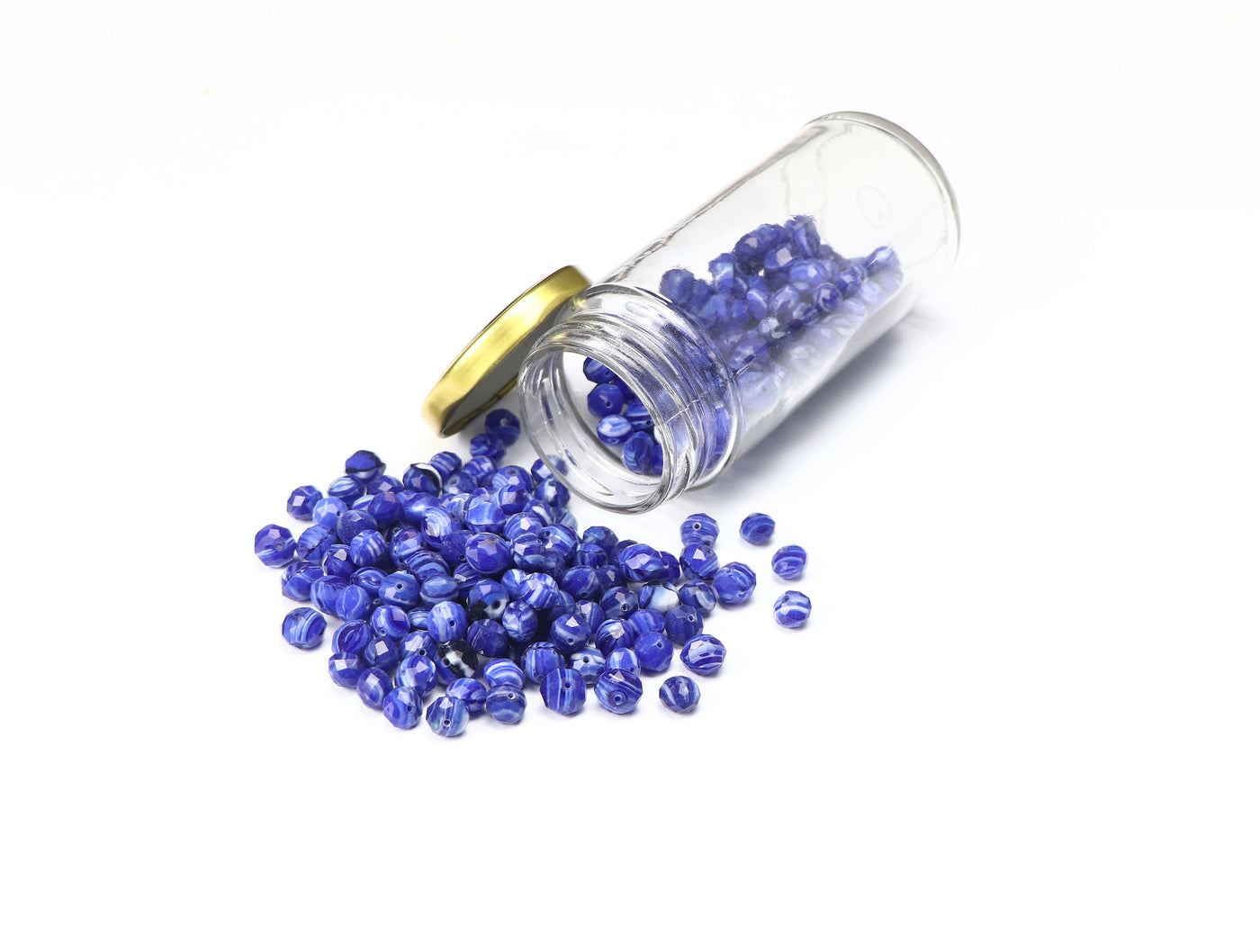 Blue Rondelle / Tyre Faceted Crystal Beads
