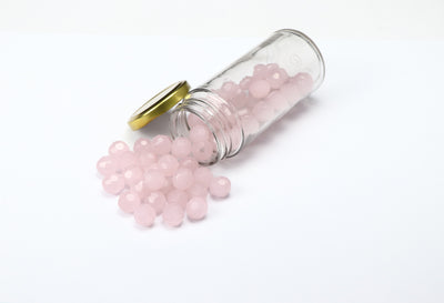 Light Pink Rondelle / Tyre Faceted Crystal Beads