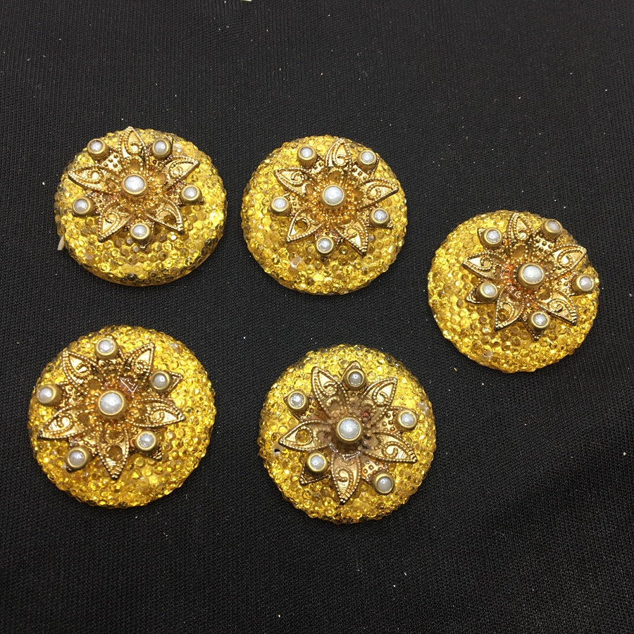 Gold Designer Circular Handcrafted Show Buttons