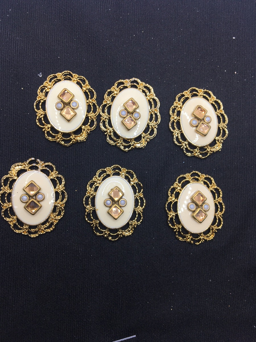 Cream Oval Handcrafted Show Buttons