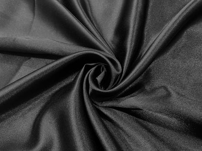 Black Plain Premium Satin Fabric