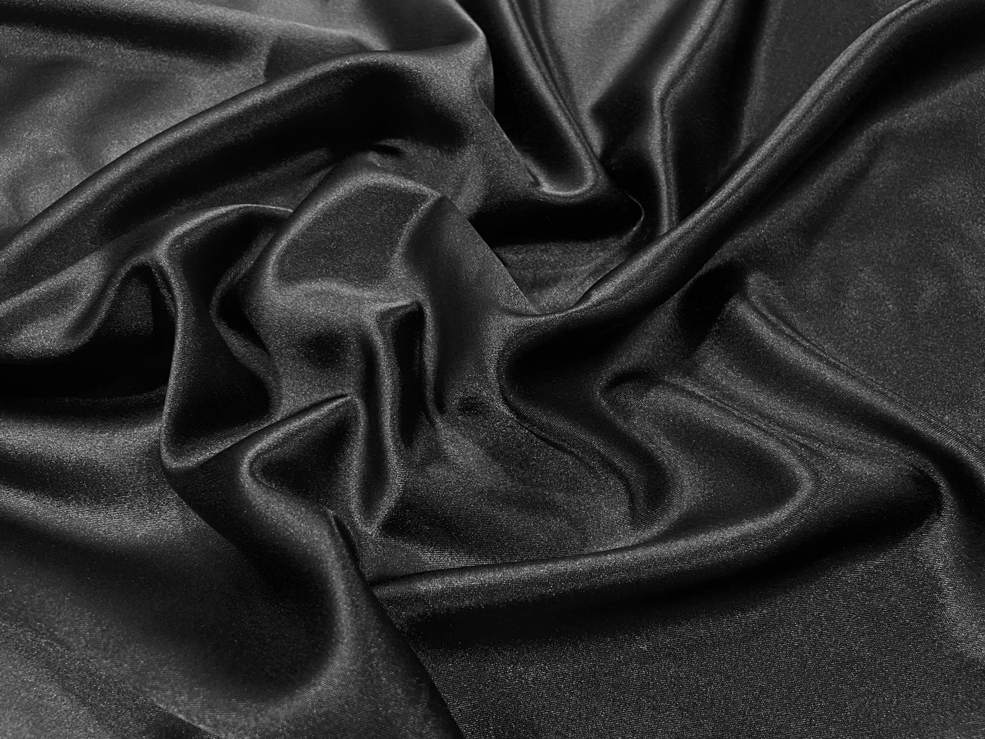 Black Plain Premium Satin Fabric