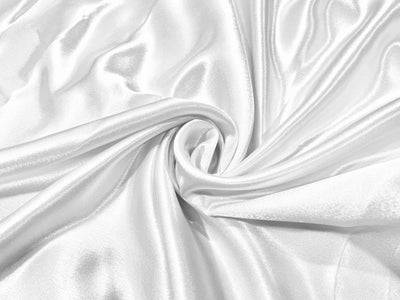 Pure White Plain Premium Satin Fabric