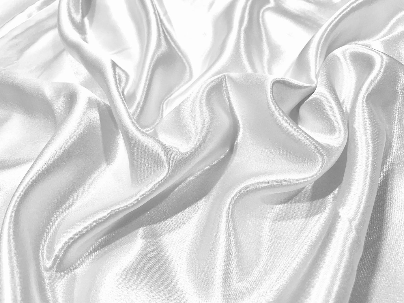 Pure White Plain Premium Satin Fabric