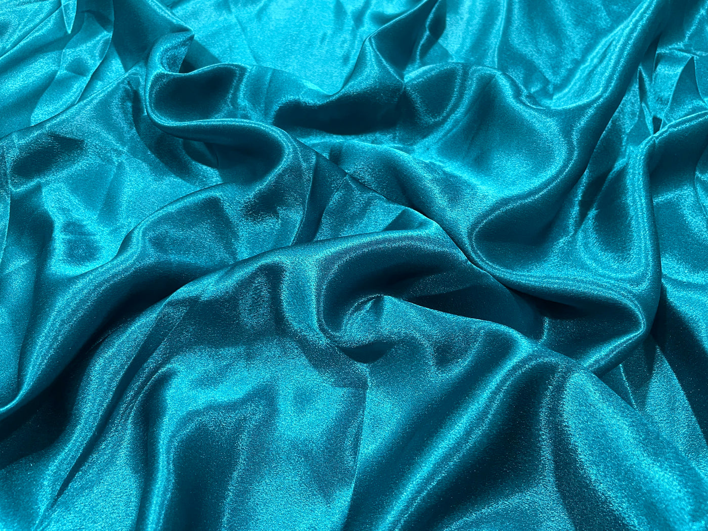 Deep Teal Plain Premium Satin Fabric