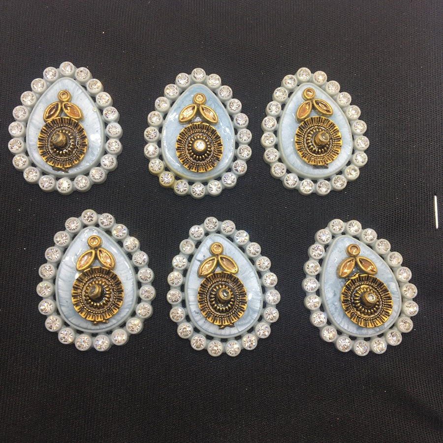 Light Blue Drop Handcrafted Show Buttons