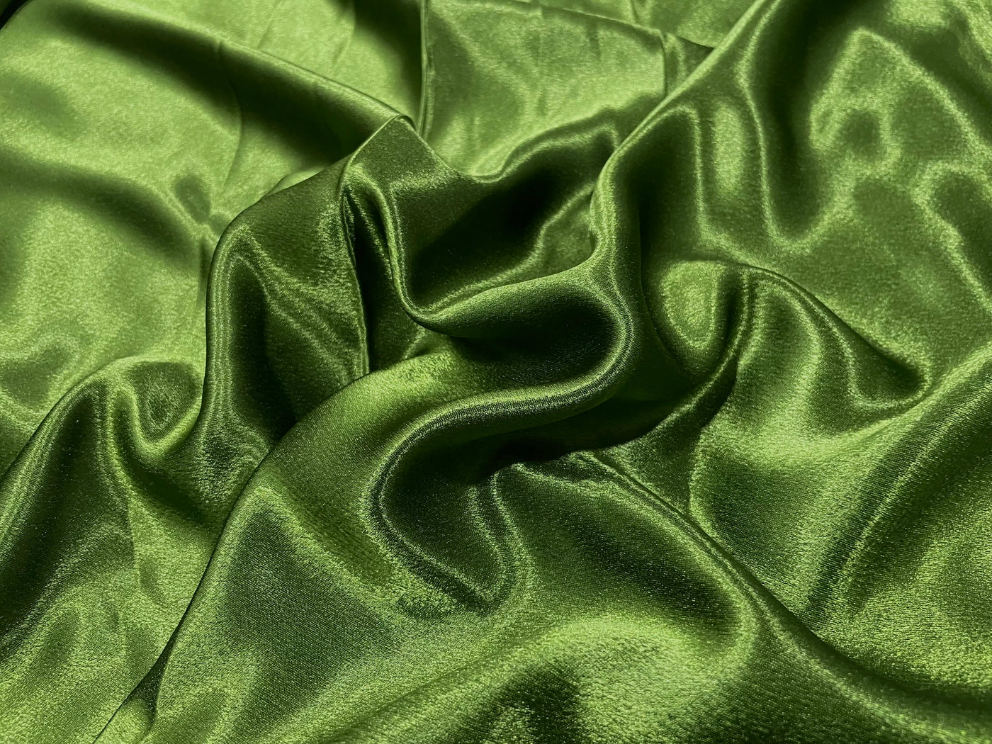 Mehndi Green Plain Premium Satin Fabric