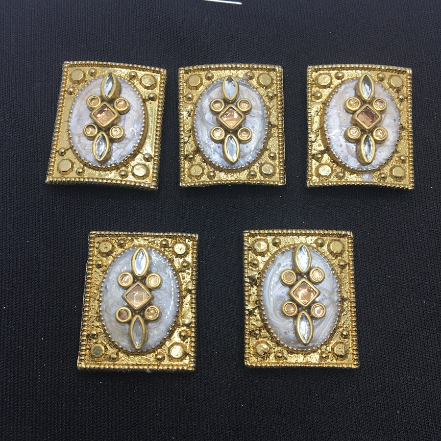 Gold Rectangular Handcrafted Show Buttons