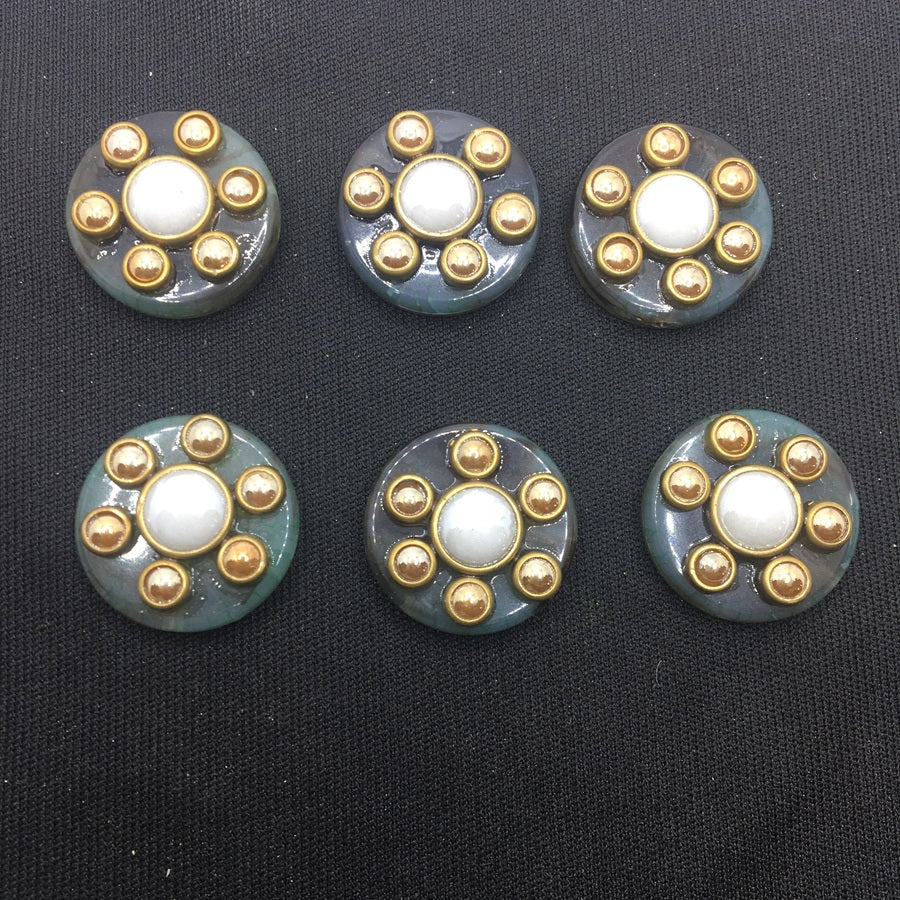 Deep Blue Designer Handcrafted Show Buttons