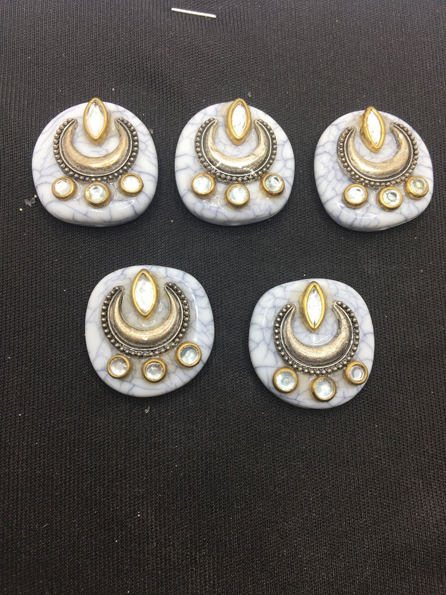 White Marble Designer Handcrafted Show Buttons