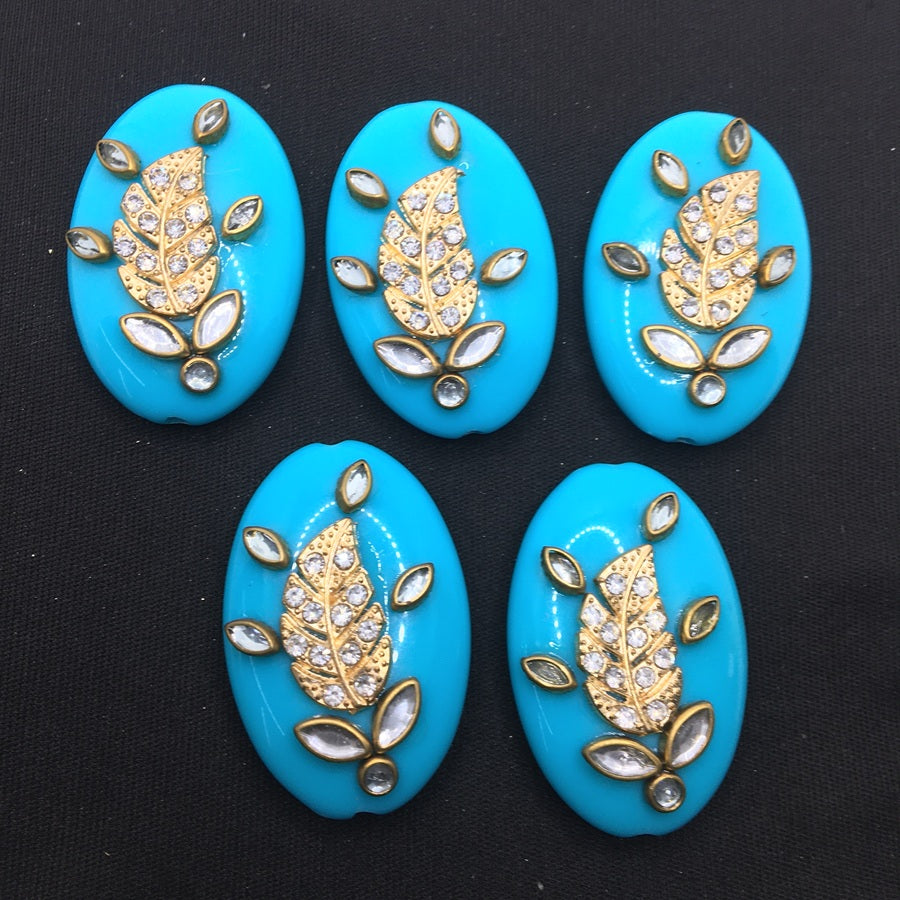 Turquoise Oval Handcrafted Show Buttons