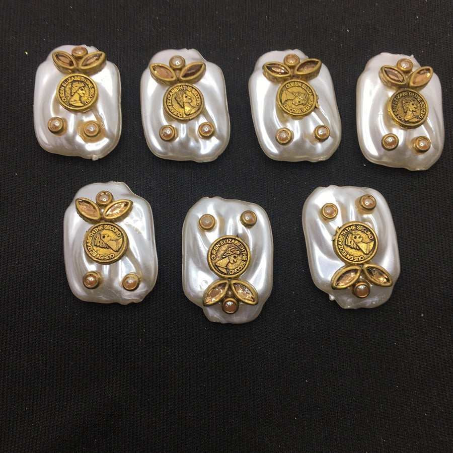 Off White Designer Handcrafted Show Buttons