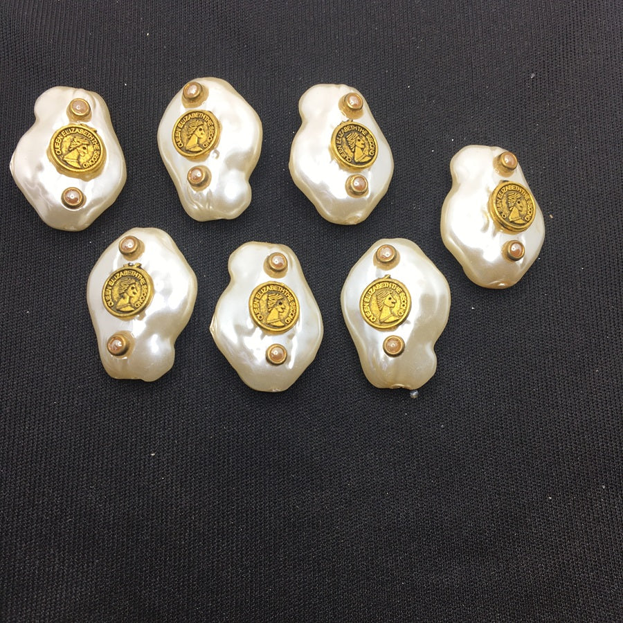 Off White Designer Handcrafted Show Buttons