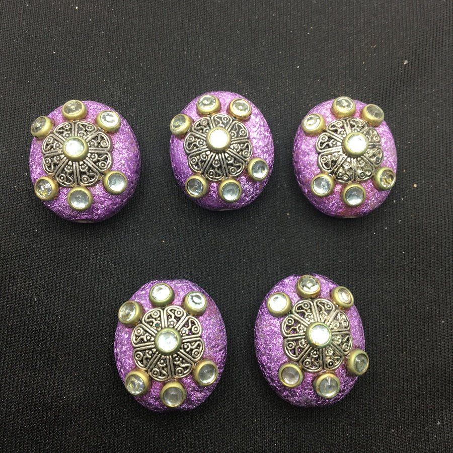 Purple Oval Designer Handcrafted Show Buttons