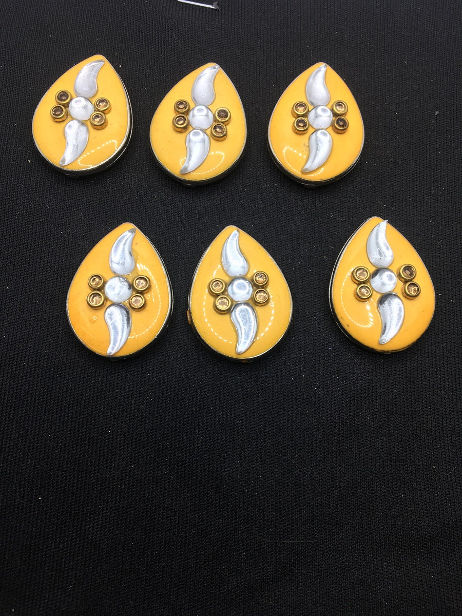 Yellow Drop Designer Handcrafted Show Buttons