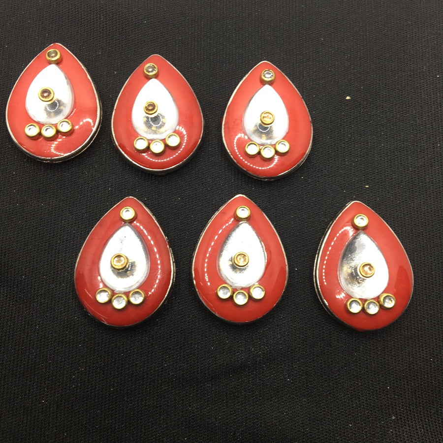 Red Drop Designer Handcrafted Show Buttons