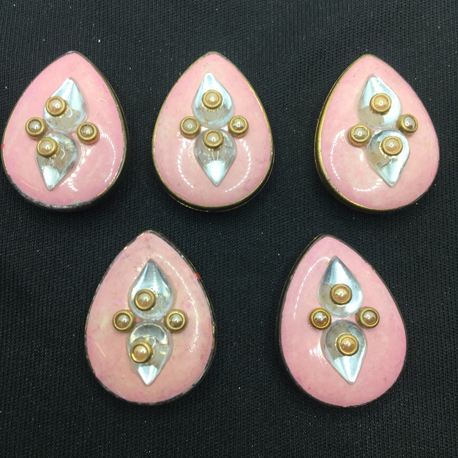 Pink Drop Designer Handcrafted Show Buttons