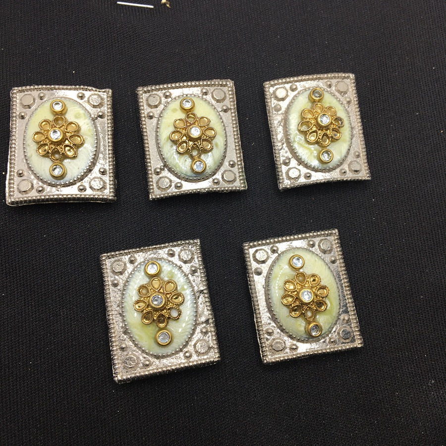 Cream Rectangular Handcrafted Show Buttons