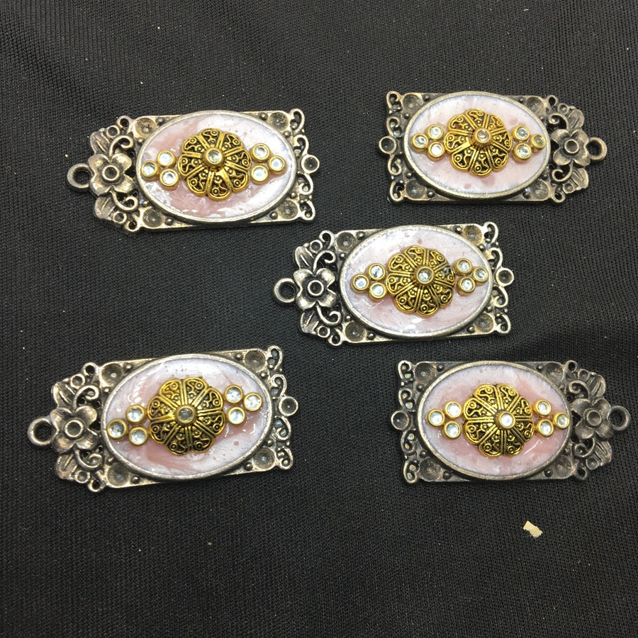 Light Pink Rectangular Handcrafted Show Buttons