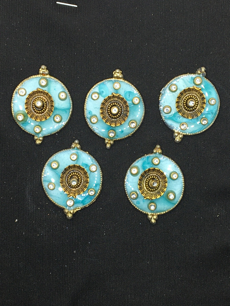 Blue Round Handcrafted Show Buttons
