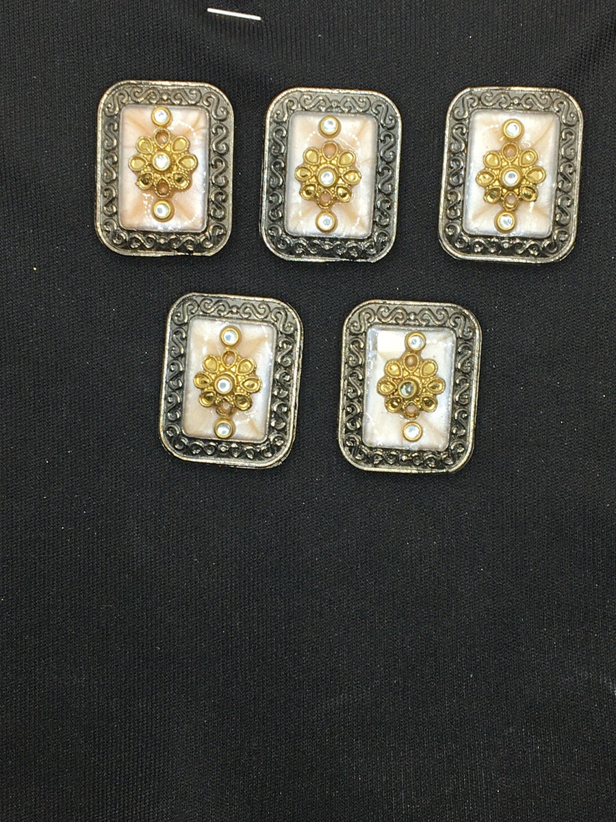 Light Pink Rectangular Handcrafted Show Buttons