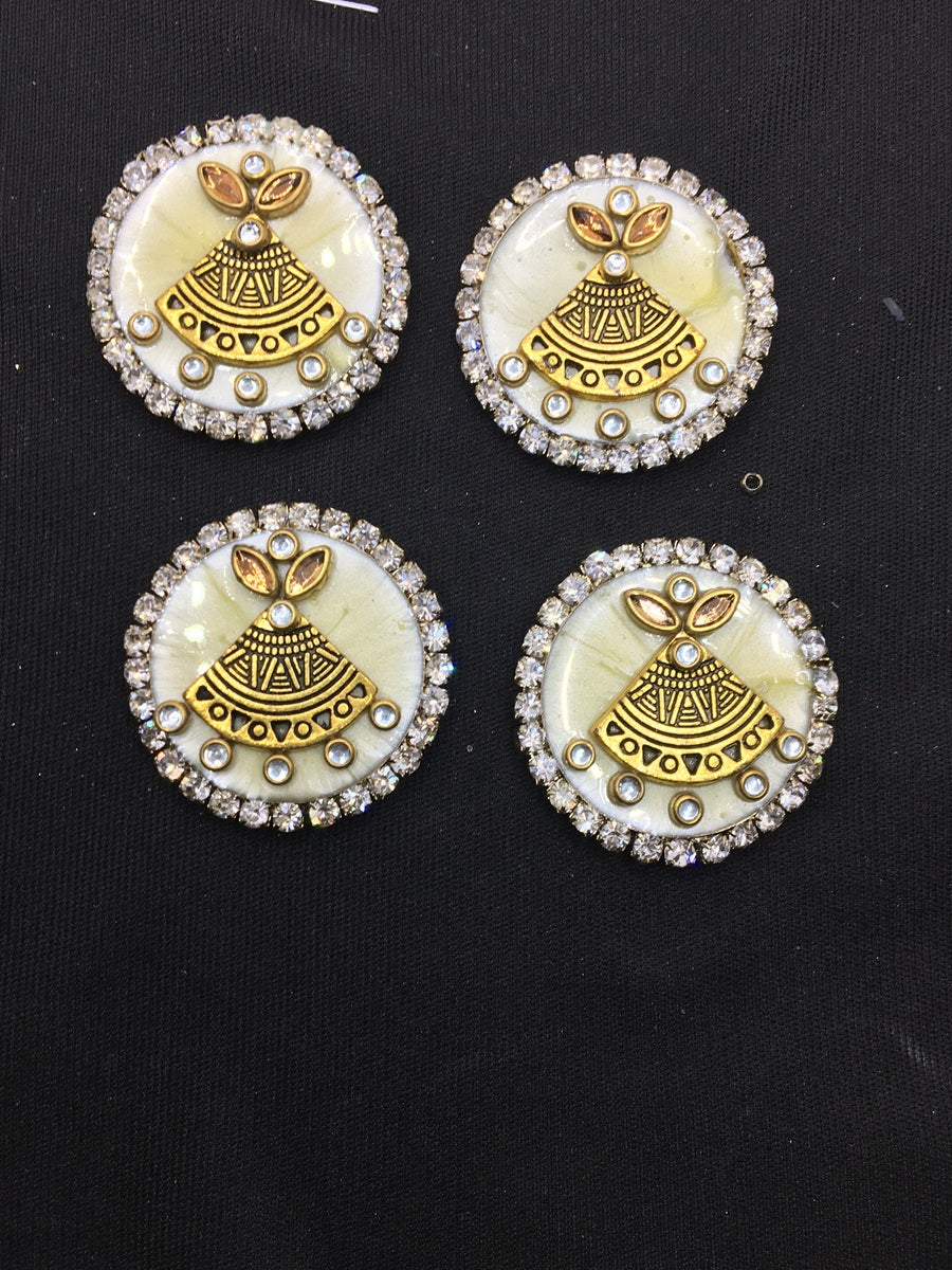 Cream Round Handcrafted Show Buttons