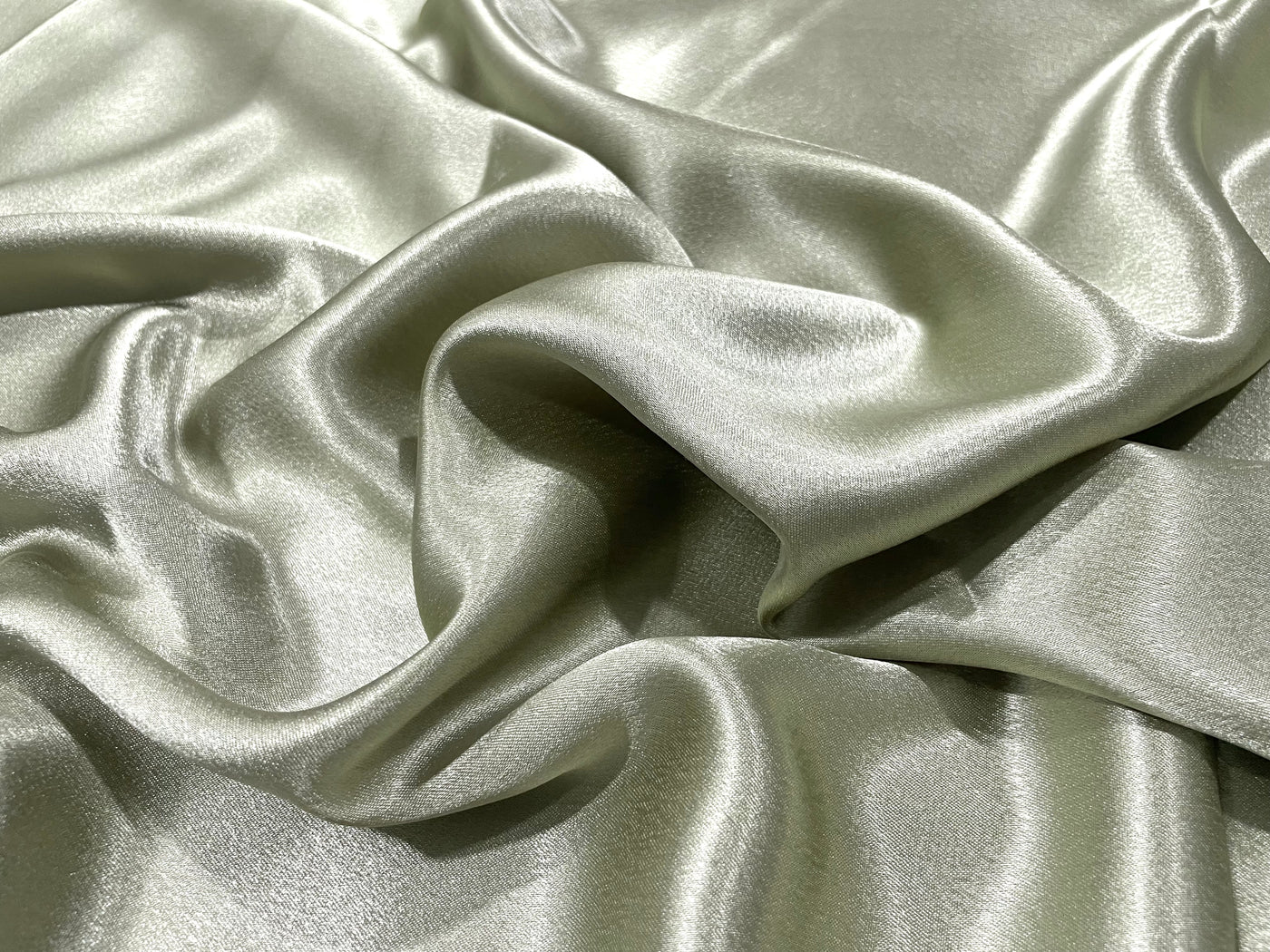 Light Pista Green Plain Premium Satin Fabric