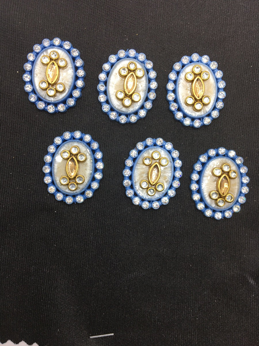 Blue Oval Handcrafted Show Buttons