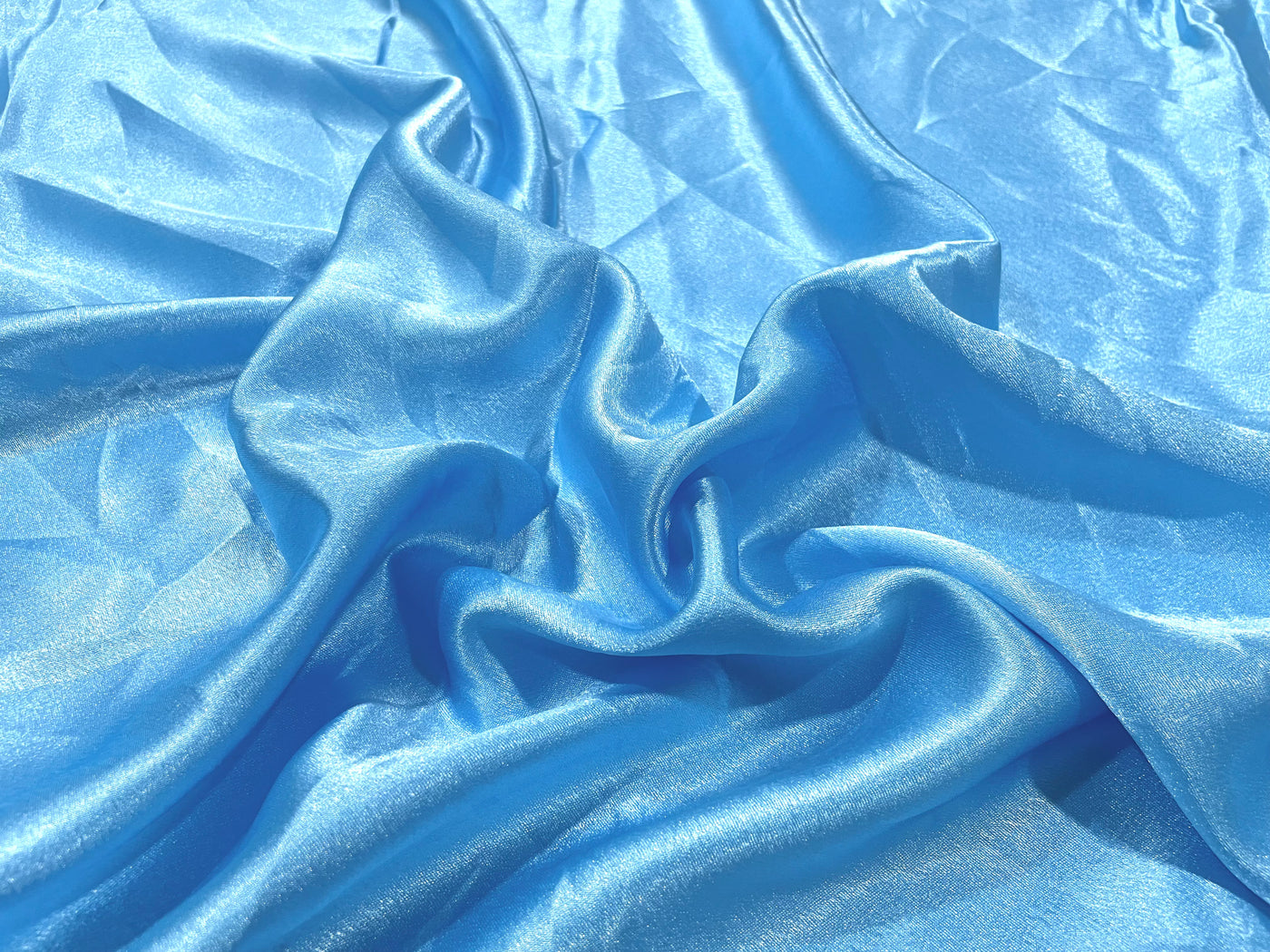 Sky Blue Plain Premium Satin Fabric