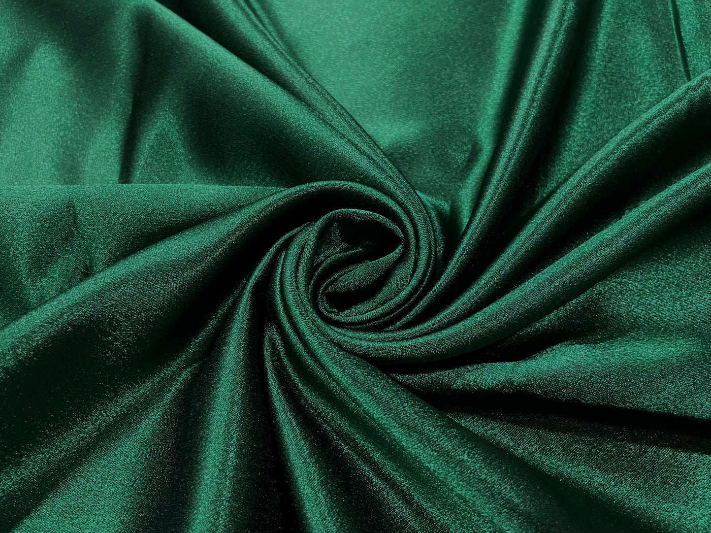 Bottle Green Plain Premium Satin Fabric