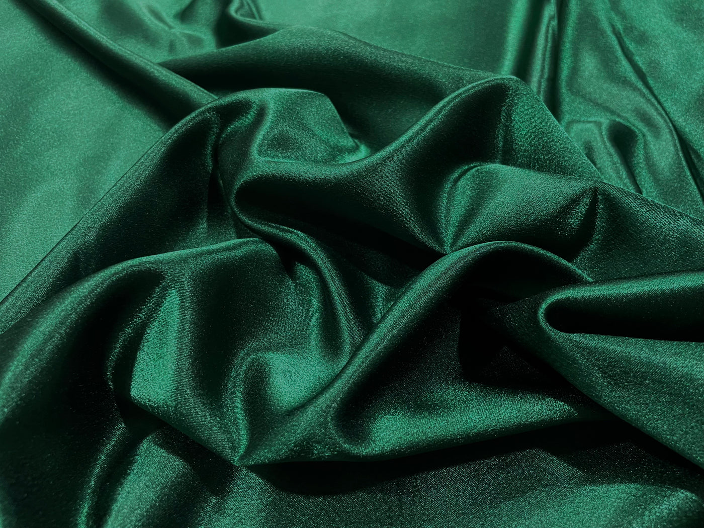 Bottle Green Plain Premium Satin Fabric