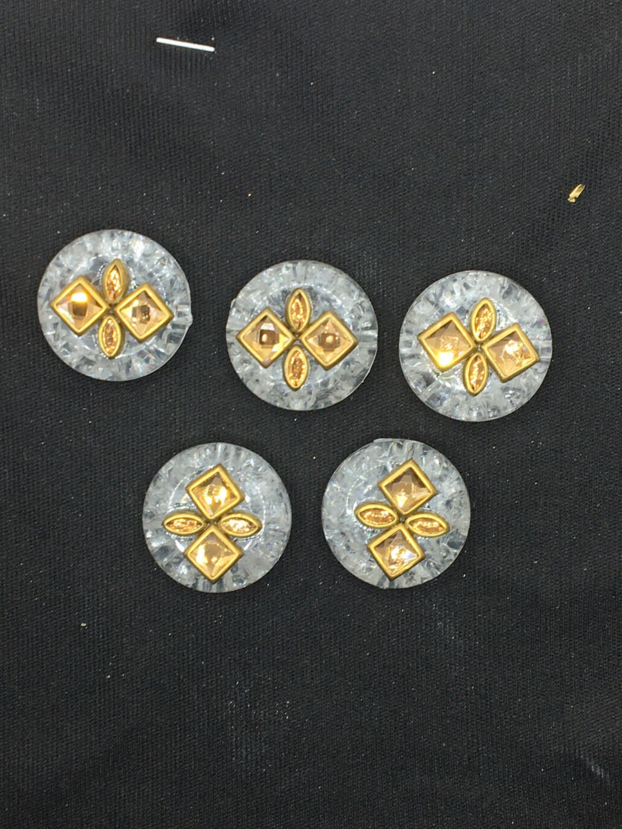 Gray Round Handcrafted Show Buttons