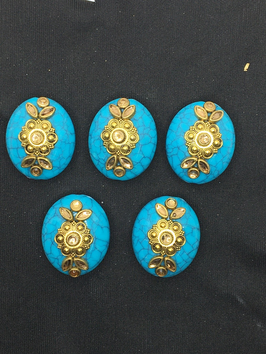 Blue Oval Handcrafted Show Buttons